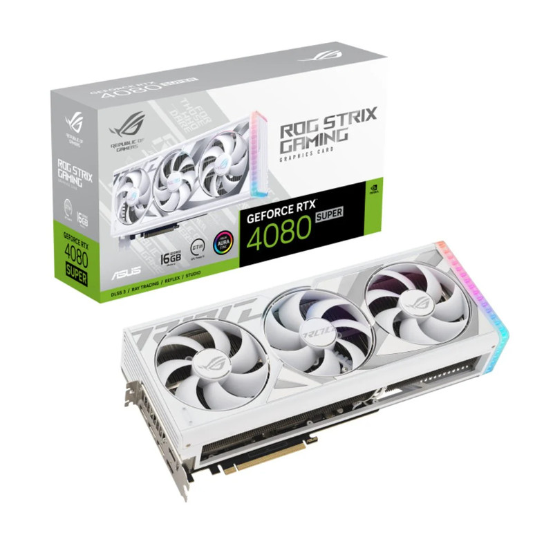Asus ROG Strix GeForce RTX 4080 Super 16GB GDDR6X Gaming Graphics Card - White Edition - كرت شاشة